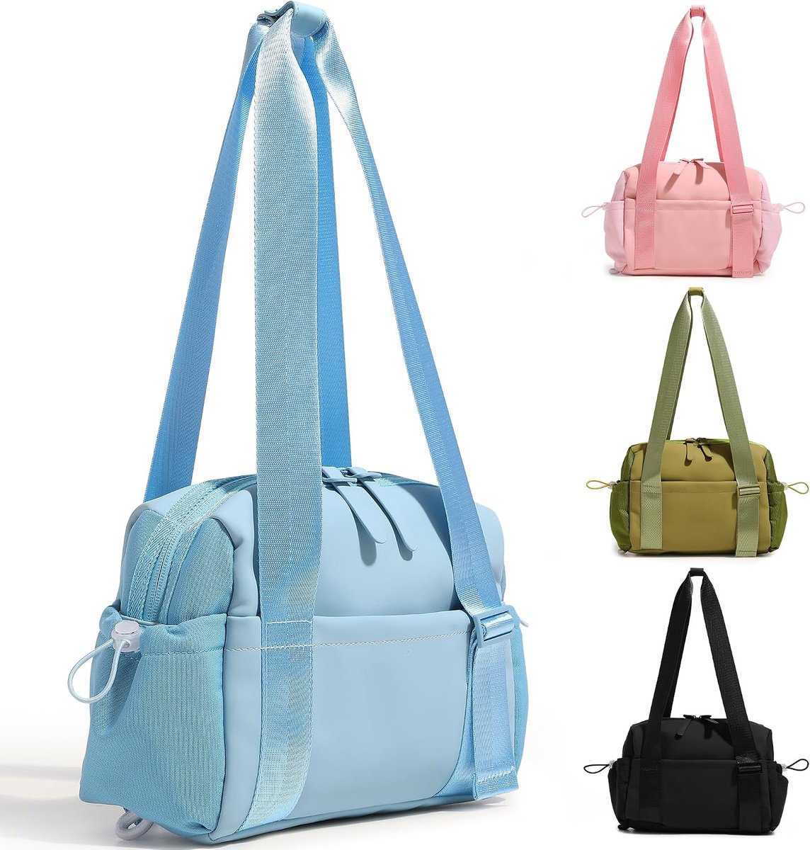 SnelShoppen - Mini Sporttas Dames Meisjes Waterdichte Reistas met Natvak, Verstelbare Hand Strap, Lichtgewicht Gym Tote Bag voor Fitness, Reizen, Outd