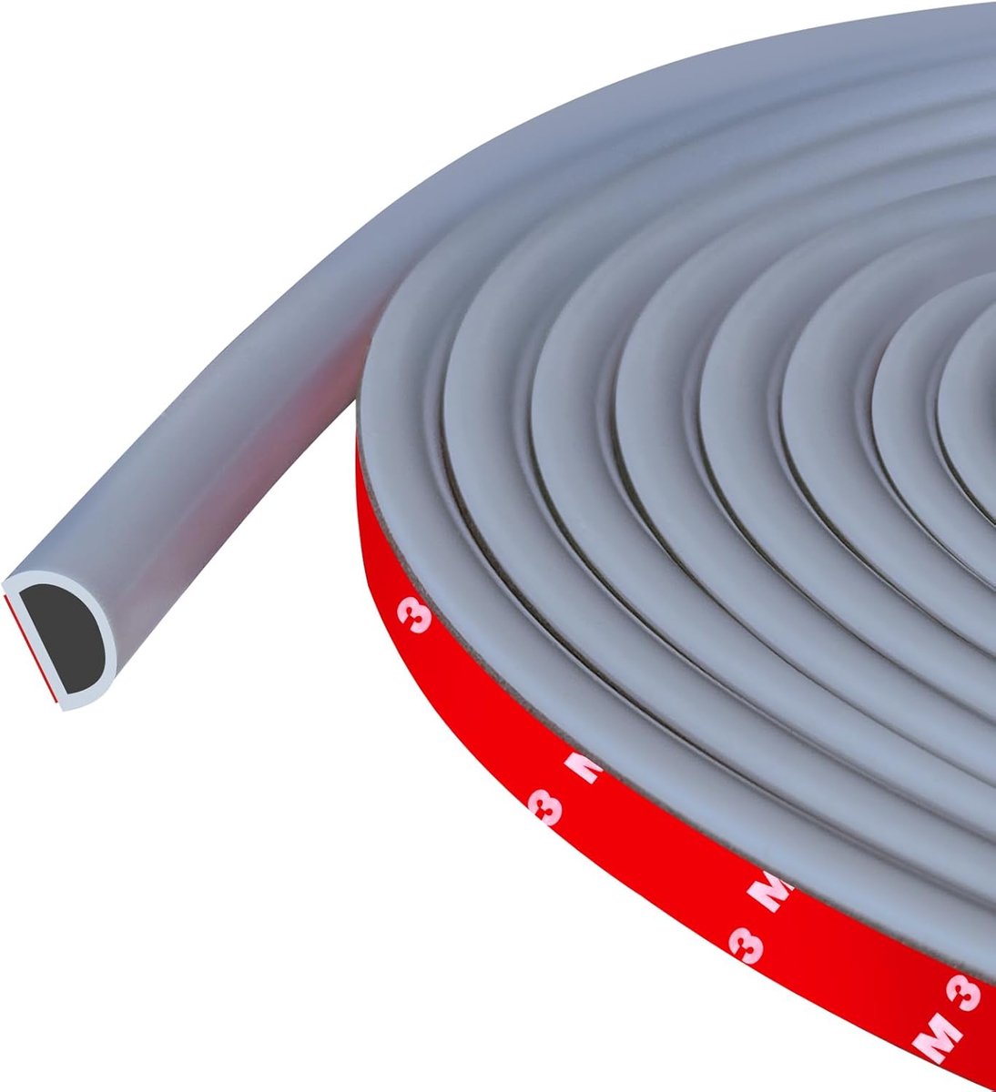 Deurstrip - 6m - Silicone D-vormige afdichtstrip - Verbeterde hechting voor optimale isolatie - SnelShoppen