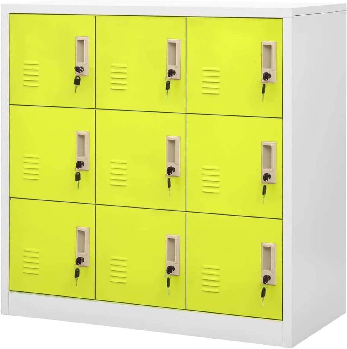 Opbergkast Staal - Archiefkast Lockerkast - Veilige Opslag - Afsluitbaar Met Sleutel - 90x45x92.5 cm - Lichtgrijs Groen