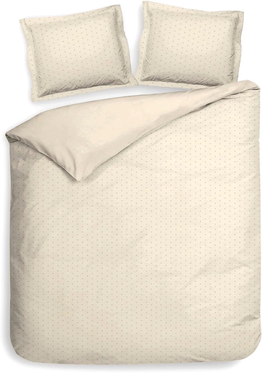 Beddengoed 240x220cm - 100% katoen mako satijn - off-white - ademend en vochtregulerend - SnelShoppen