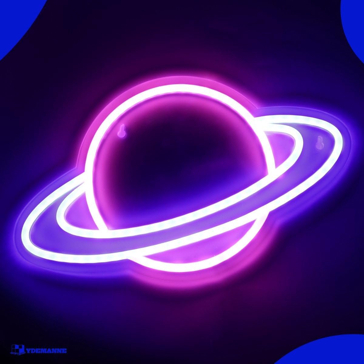 Neon lamp - planet ontwerp - roze/blauw - unieke verlichting - perfect voor kinderkamer - SnelShoppen