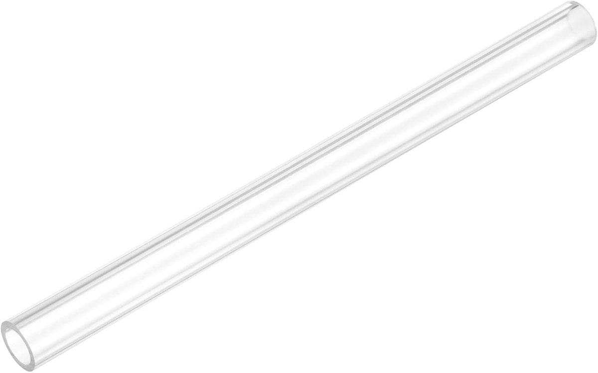 Stijve, transparante ronde buis met 8 mm binnendiameter x 11 mm buitendiameter x 150 mm lengte kunststof buis