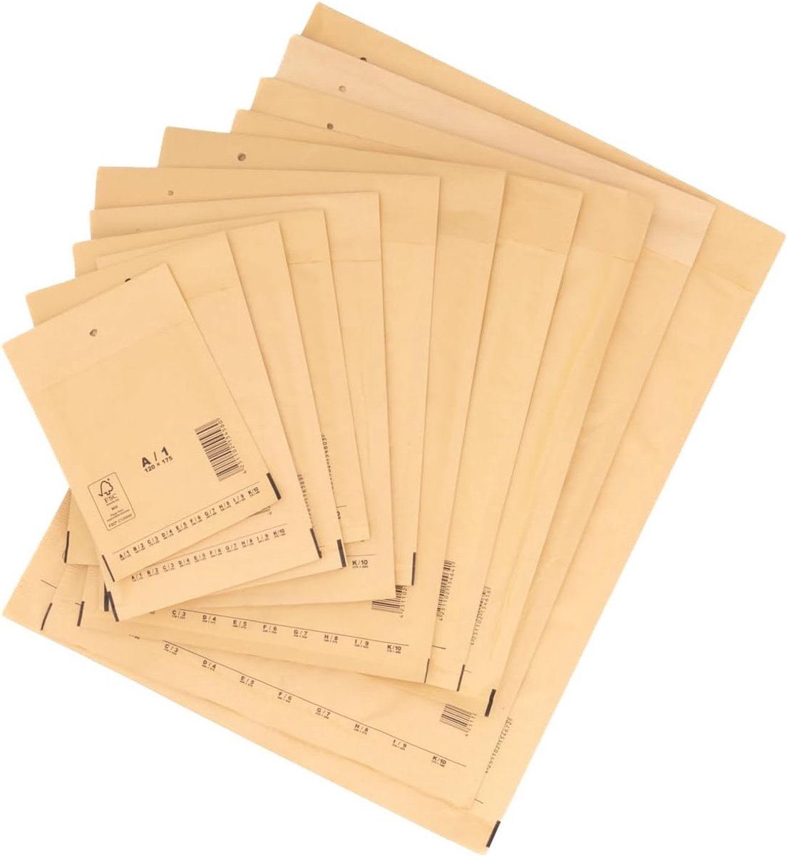 Verpacking luchtkussenenveloppen 320x455 mm I9 bruin verzendtassen - luchtkussen envelop polsteren enveloppen zelfklevend 50 stuks