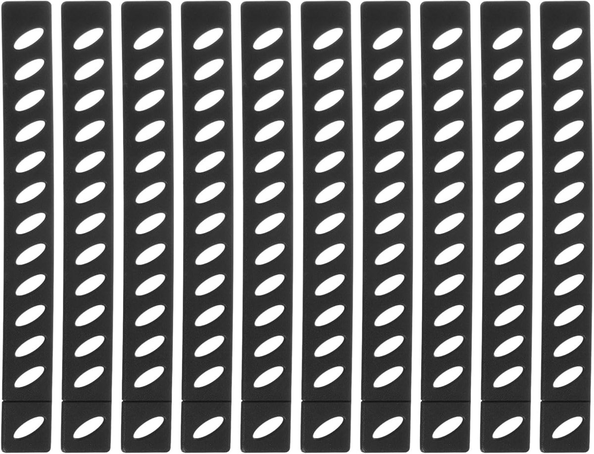 Lemmetrandbeschermers, 12 stuks, 202 x 23,5 x 4,3 mm, kunststof lemmetrandhoezen, universele mesafdekkingen, messchede voor de keuken, zwart