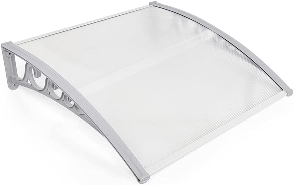 Voordeur Voordeur Afdak Overkapping Luifels voor deurdak, balkon, Winddicht, Regendicht (60×100 cm, grijs-wit)