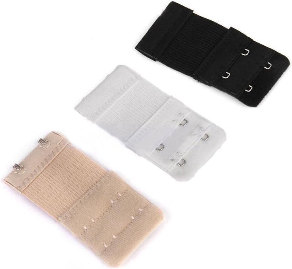 Bh extender 3x - 2 hoekig - Elastisch - Universeel gebruik - Beige/zwart/wit - SnelShoppen