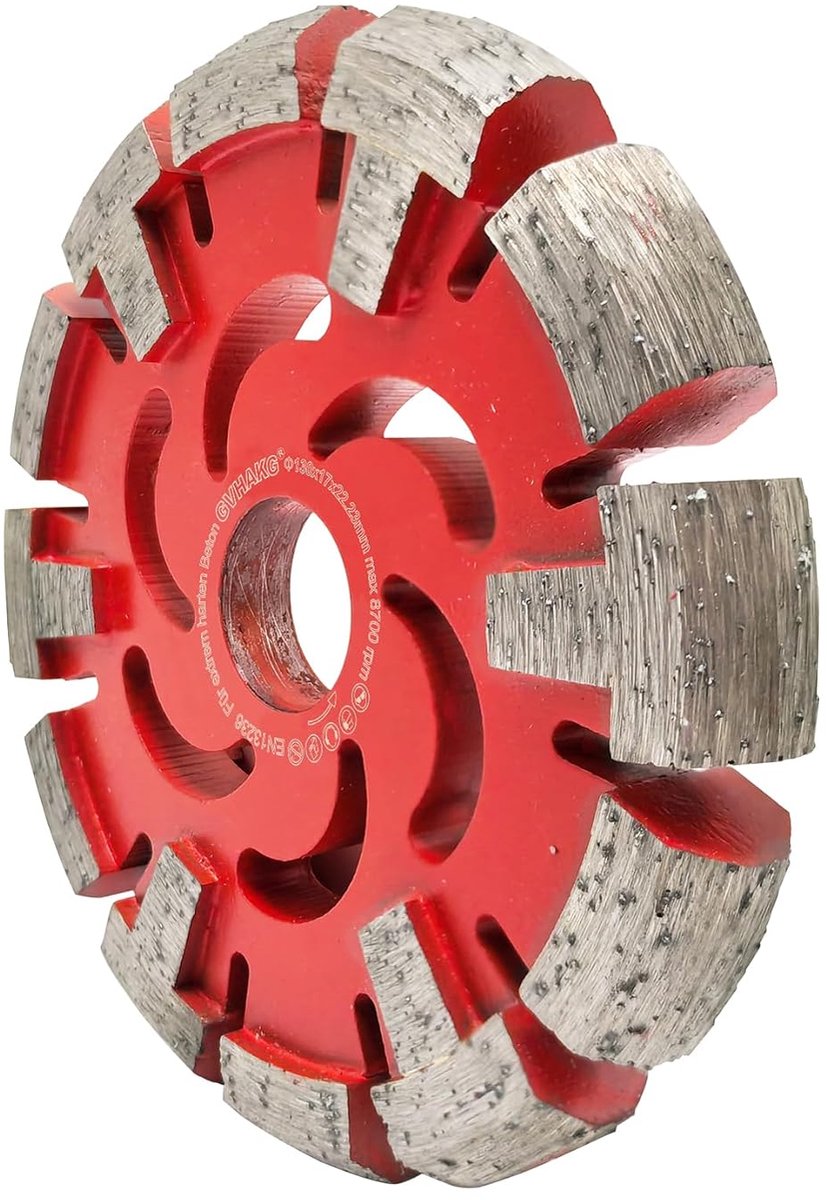Diamantfreesschijf 130 mm, 17 mm voor vloerverwarming, zeer harde dekvloer, zeer harde betonvloeren en verwijdering, wind- en vuurwieltype (130 x 17 x 22,23 mm)