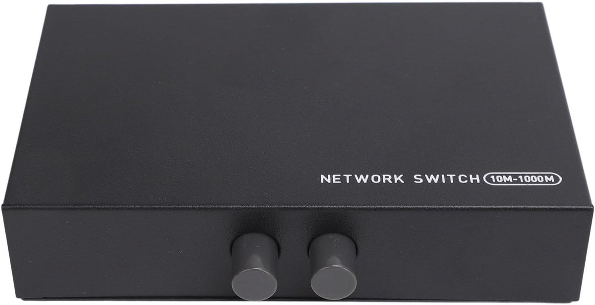 RJ45 Netwerkswitch 1 In 2 Uit Splitter - Metalen Behuizing - A B Selectorschakelaar - Eenvoudig te gebruiken - ShopVlot