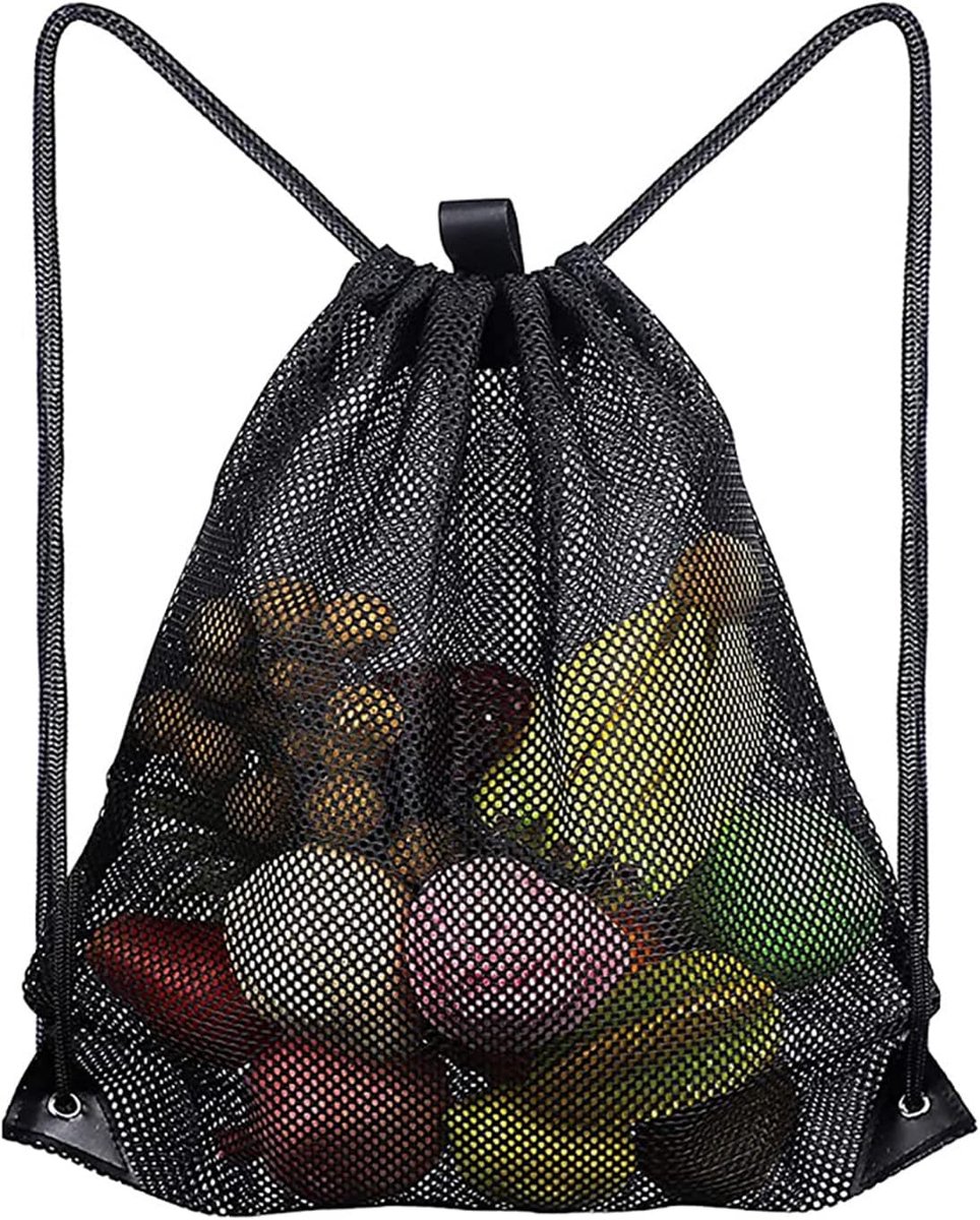 Gymtas met trekkoord - grote maat 60x45 cm - mesh strandtas - ideaal voor sport en reizen - ShopVlot