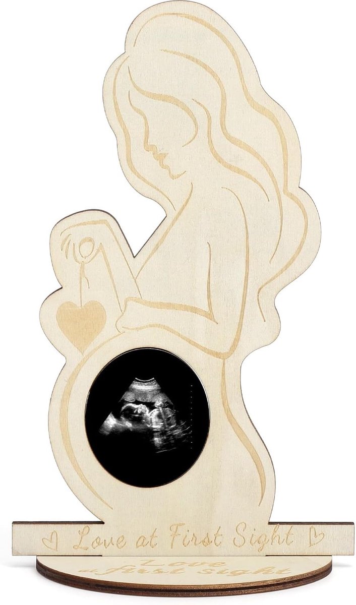 Ultrasone fotolijst - houten sonogram lijst - uniek ontwerp - perfect voor baby's eerste herinneringen - ShopVlot
