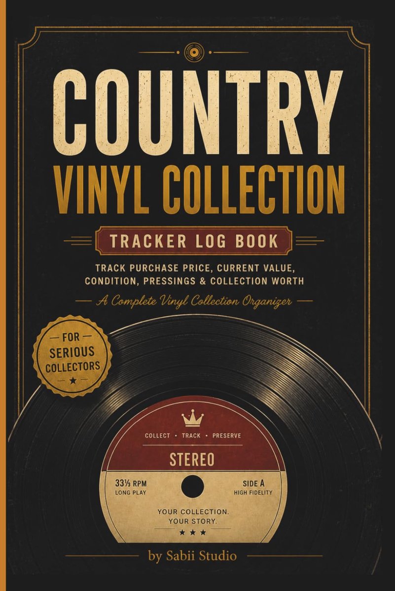 Vinyl collectie logboek - Country muziek - Track aankoopprijs, waarde en staat - Organiseer je platenverzameling - ShopVlot