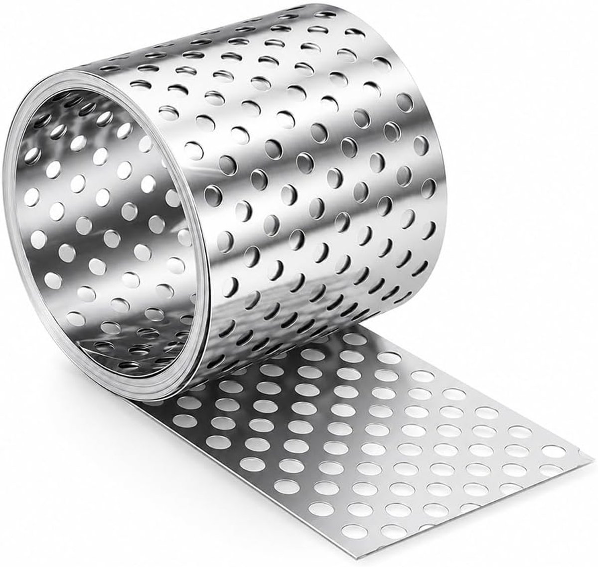 Dakrooster 8 x 70 cm - geperforeerde plaat aluminium - vogelrooster voor daken - ShopVlot
