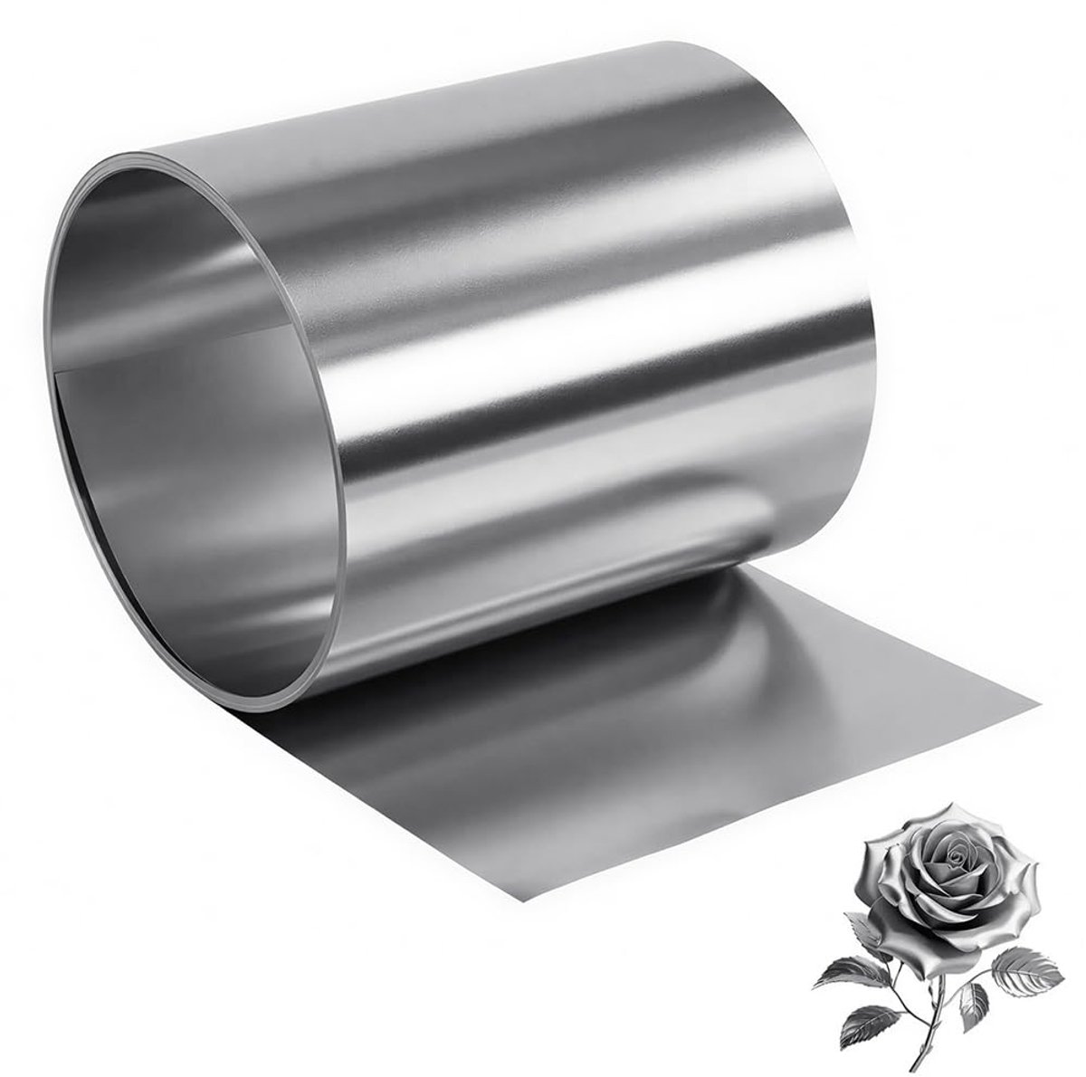 Stainless Steel Sheet 0.2 x 200 x 1000 mm - RVS Rolplaat - Silver Metal Strips - Ideaal voor vakwerk - ShopVlot