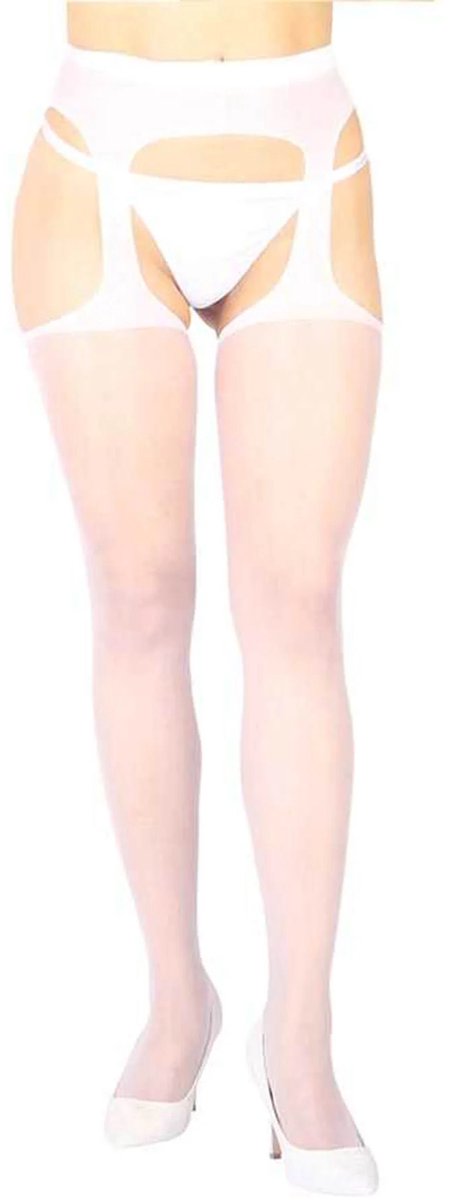 Witte Transparante Panty Open Kruis Elegante Dameskousen in Maten XS tot XL