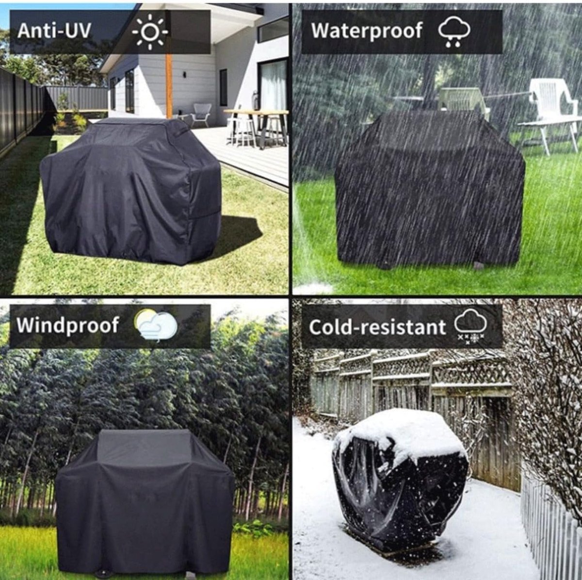 Barbecue cover 145 x 61 x 117 cm - Oxford materiaal - weerbestendig - langdurige bescherming - ShopVlot