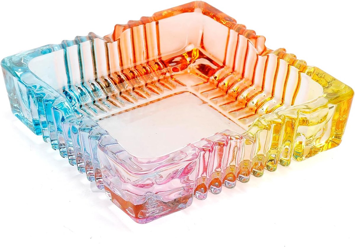 Decoratieve glazen schaal 6 inch - kleurrijk kristal - elegant design - perfect voor tafelcentrepiece - ShopVlot