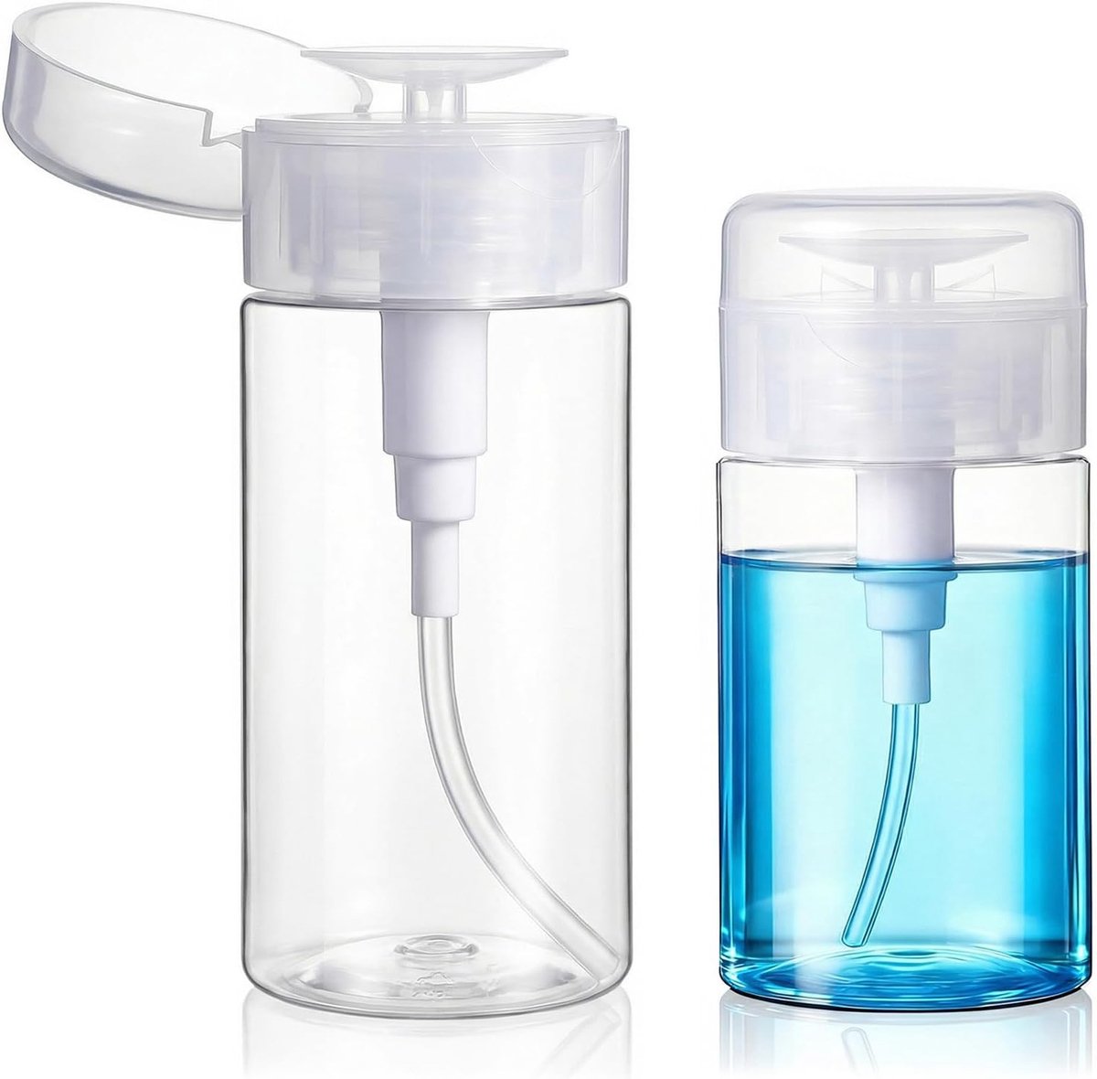 Pompflessen 100 ml/120 ml - cilinderfles - efficiënt doseren - perfect voor nagellakverwijderaar - ShopVlot