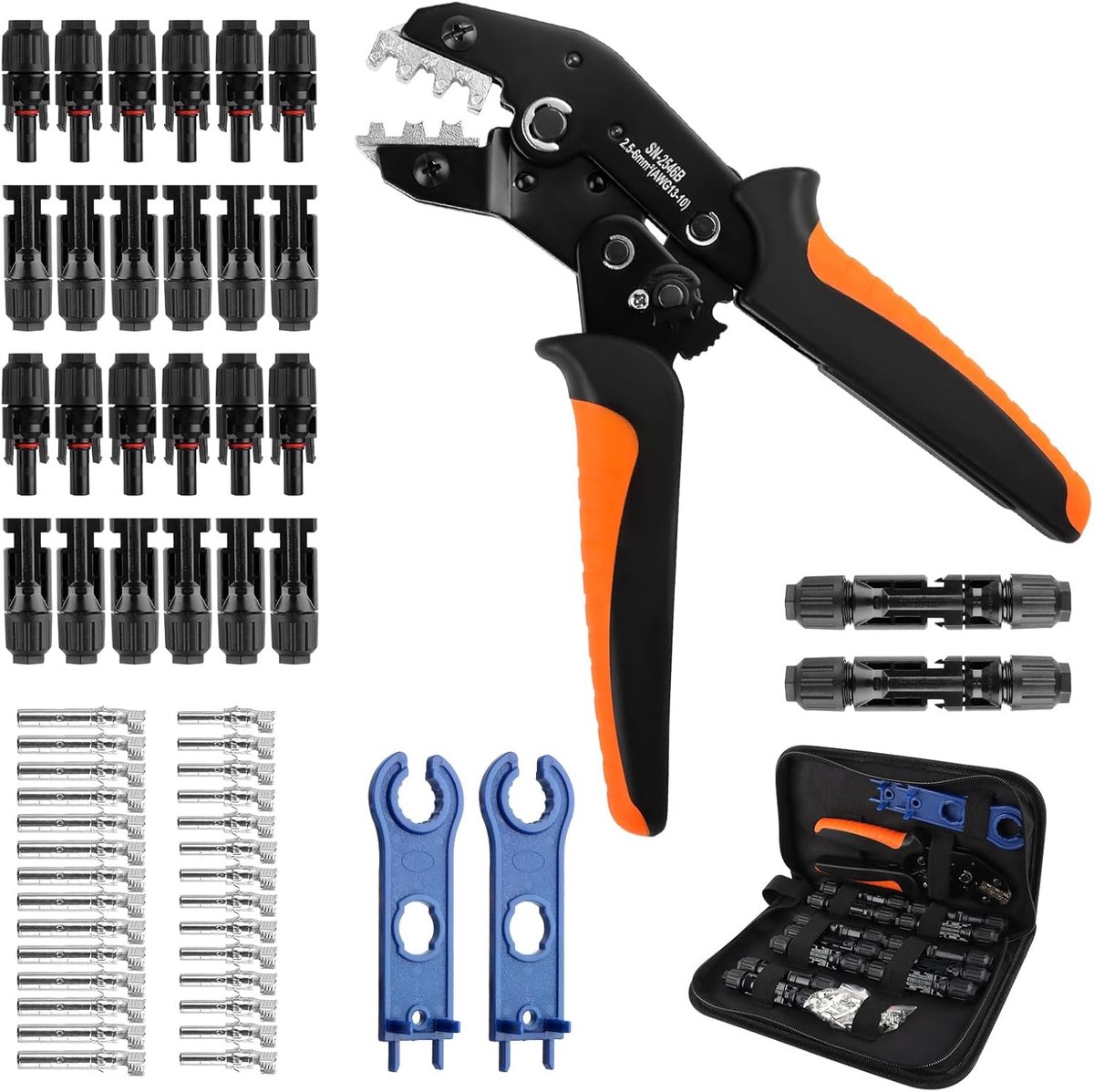 Crimping kit voor zonnepanelen - 1,5-6 mm² - inclusief connectors en sleutel - ideaal voor professionele installatie - ShopVlot