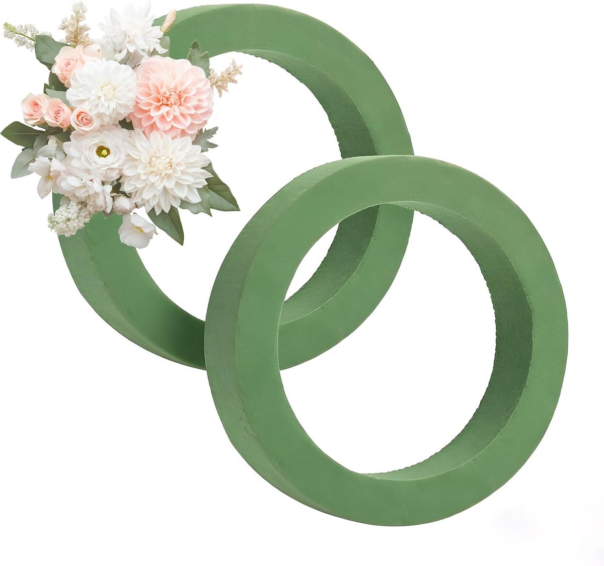 Kransring 20 cm - Groene steekschuim - Voor verse bloemen - Ideaal voor decoraties - ShopVlot