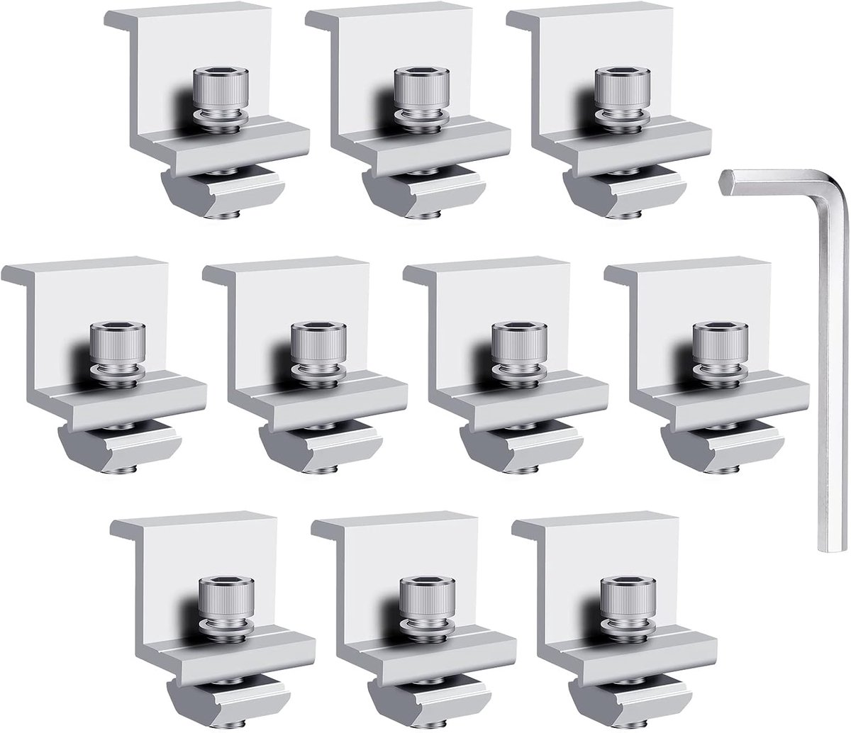 Zonnepaneel eindklem 30 mm - verstelbaar aluminium - voor motorhomes - stevige bevestiging - ShopVlot