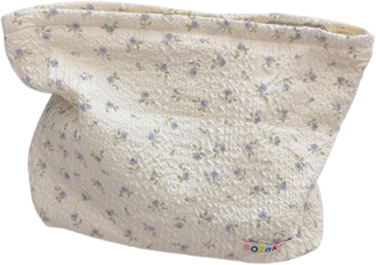 Makeup tas bloemen - ruim formaat 23x18cm - elegant ontwerp - ideaal voor reizen - ShopVlot