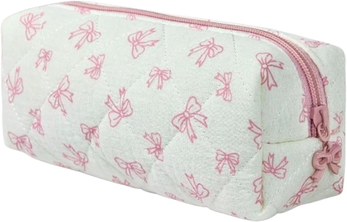 Pencil Case voor meisjes - Gevoerde pennenetui - Met strikdesign - Ideaal voor cosmeticaopslag - ShopVlot