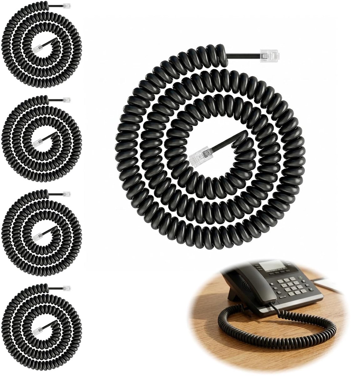 Telefoon kabel 2 meter - zuurstofvrij koper - gold-plated connectors - heldere spraakkwaliteit - ShopVlot