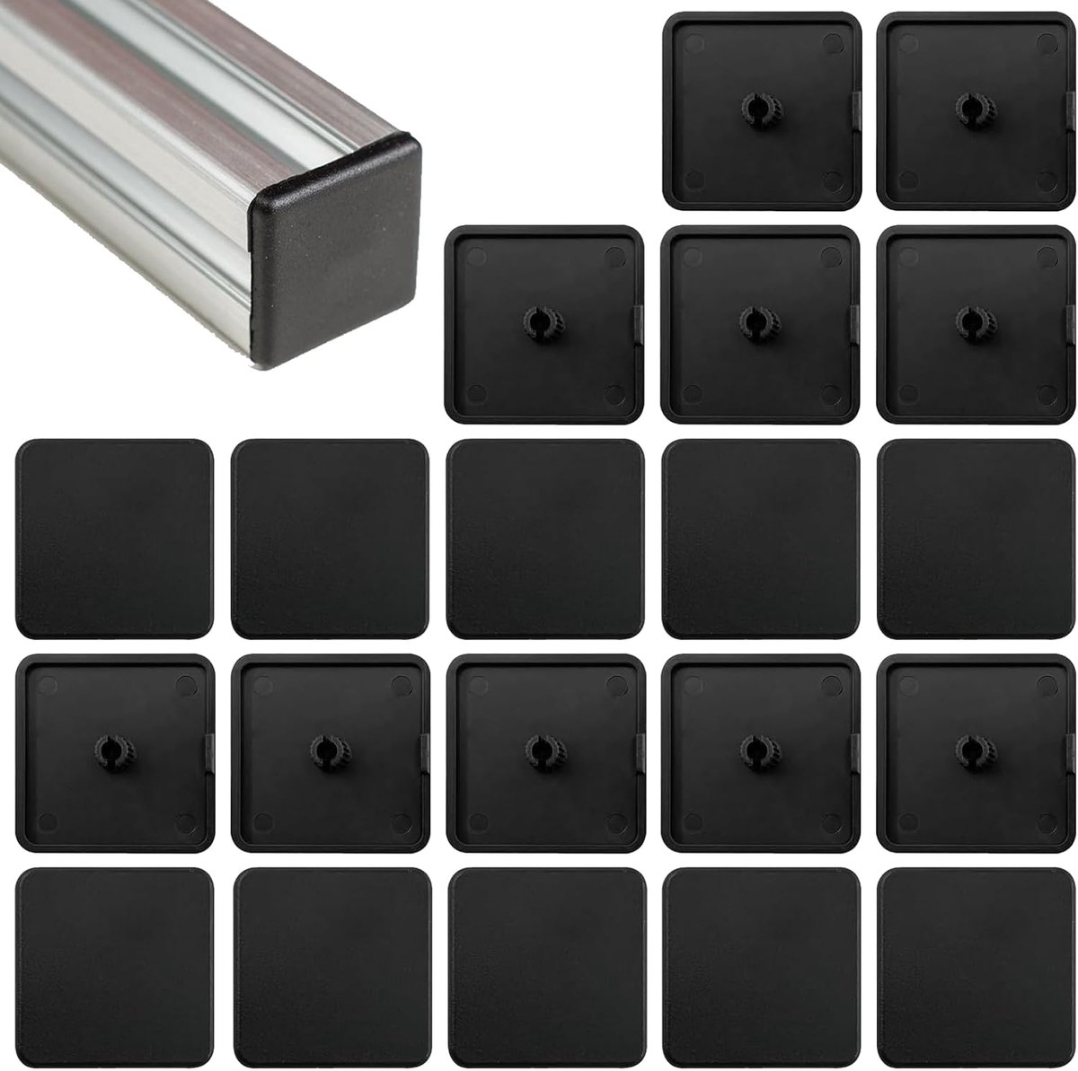 Aluminium profiel 40x40 - Plastic beschermkap - Robuust en vochtbestendig - Geschikt voor diverse toepassingen - ShopVlot
