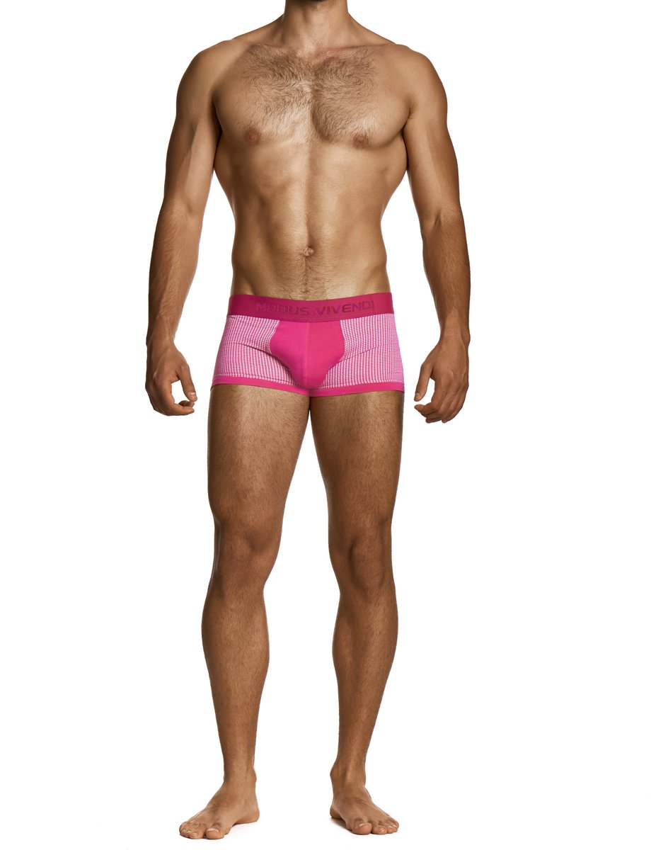 MODUS VIVENDI Pied de Coq Boxer Fuchsia - MAAT M - Heren Ondergoed - Boxershort voor Man - Mannen Boxershort