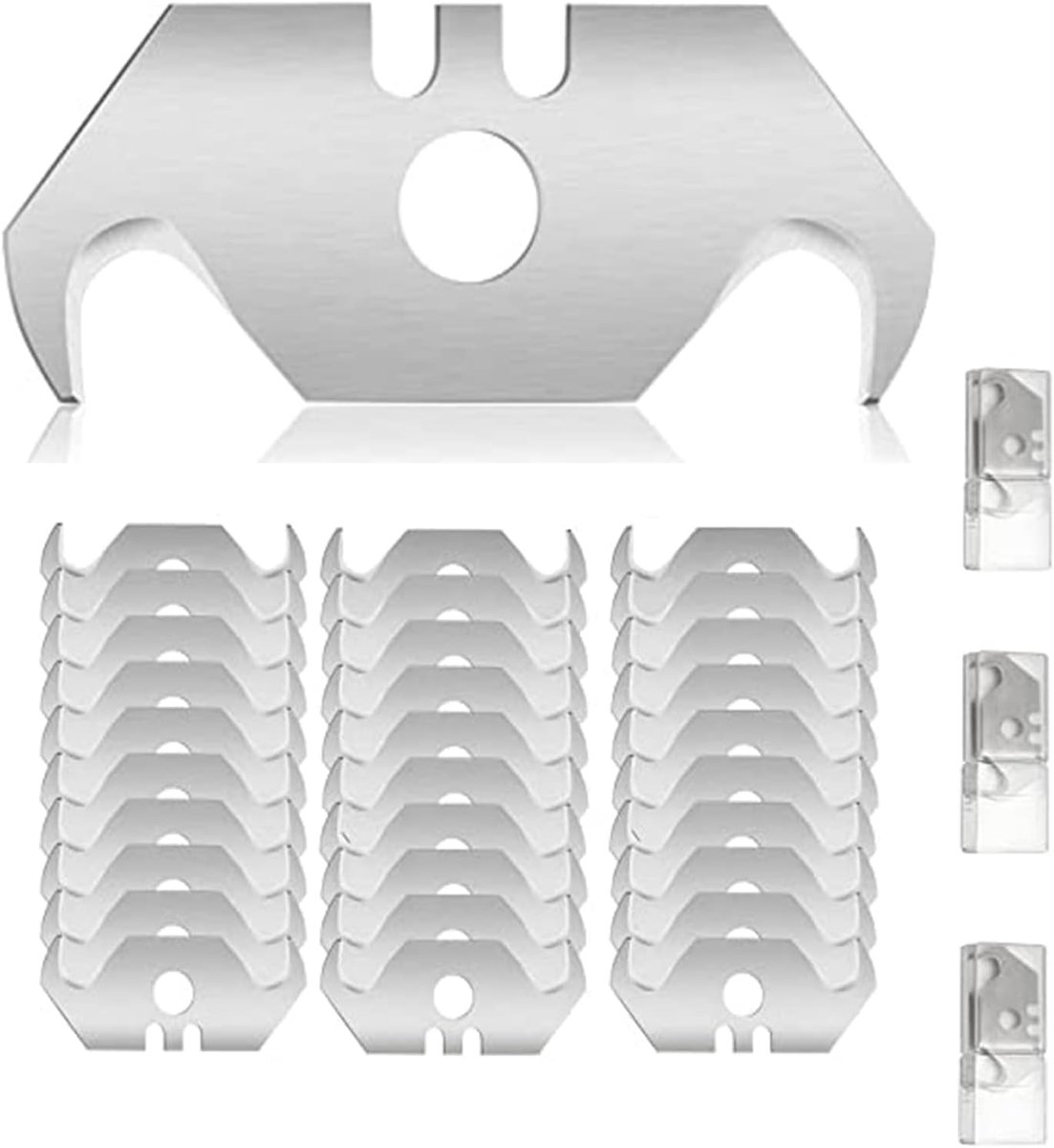 Haakmessen 30 Stuks - Trapeziumvormig - 0,5 mm Blade Dikte - Ideaal voor Snijden van Verpakkingen - ShopVlot