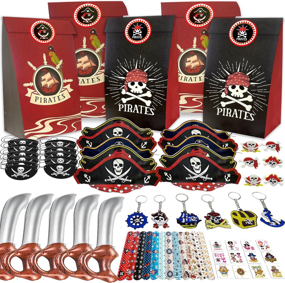 Piratenfeest tassen 96 stuks - Piratenaccessoires - Feestdecoraties - Perfect voor kinderfeestjes - ShopVlot