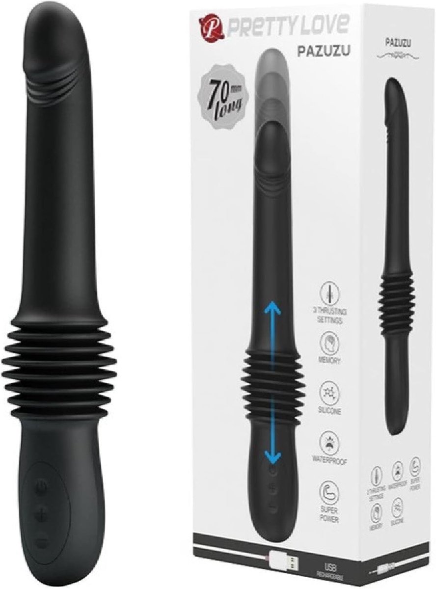 Vibrator met duwfunctie - zachte silicone - realistische glans - eenvoudig te bedienen - ShopVlot