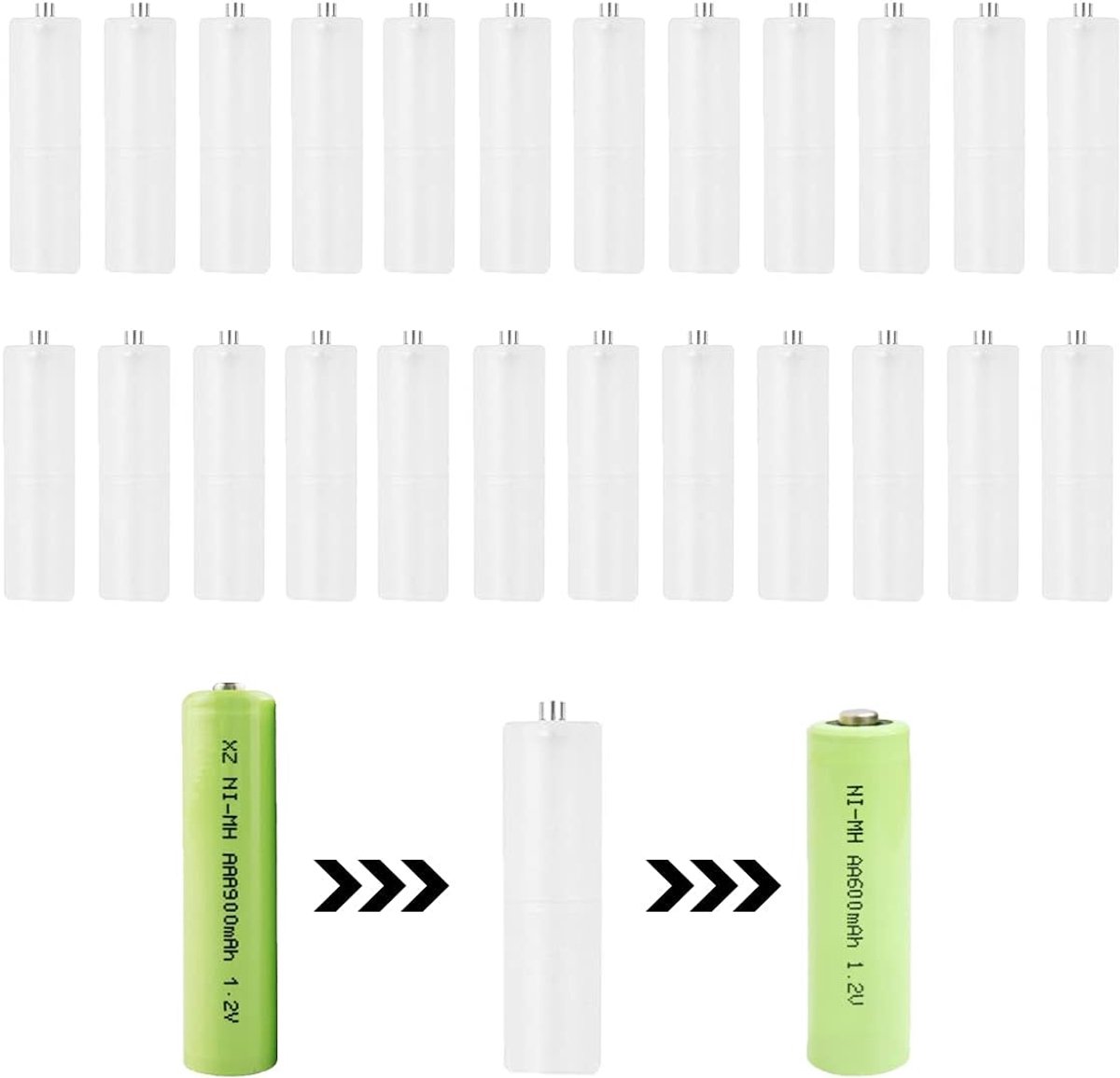 Battery Converter Adapter AAA Naar AA - 25 Stuks - Plastic Houder - Ideaal Voor Thuis En Reis - ShopVlot
