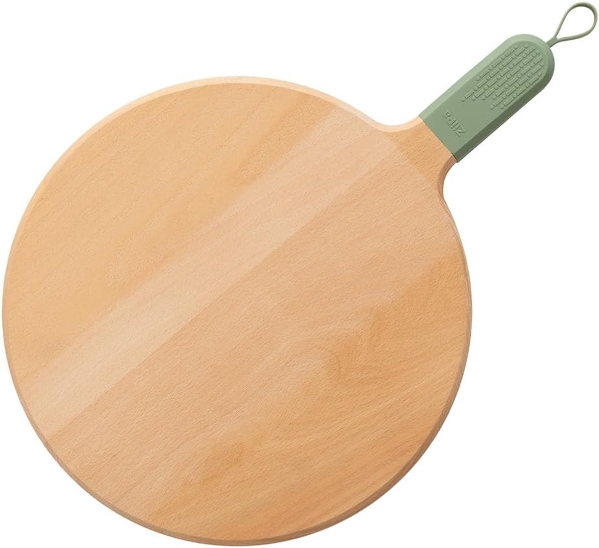 Pizza plank 31 cm - beukenhout - kleur eucalyptus - ideaal voor serveren en snijden - ShopVlot