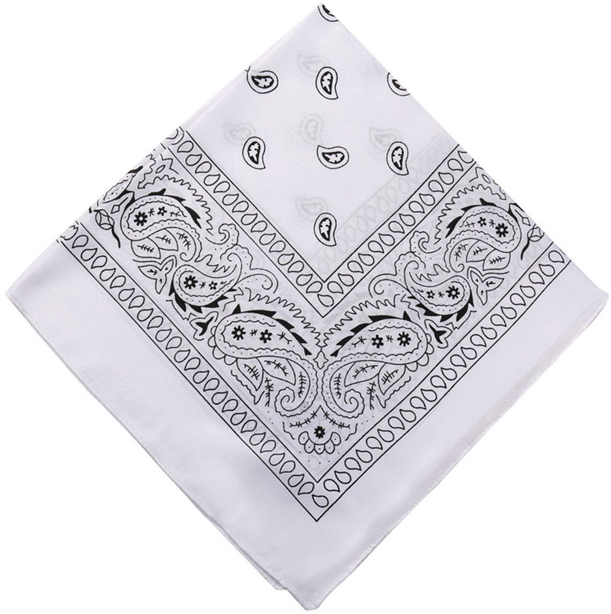Merkloze Witte Bandana Sjaal Katoen 53x53cm