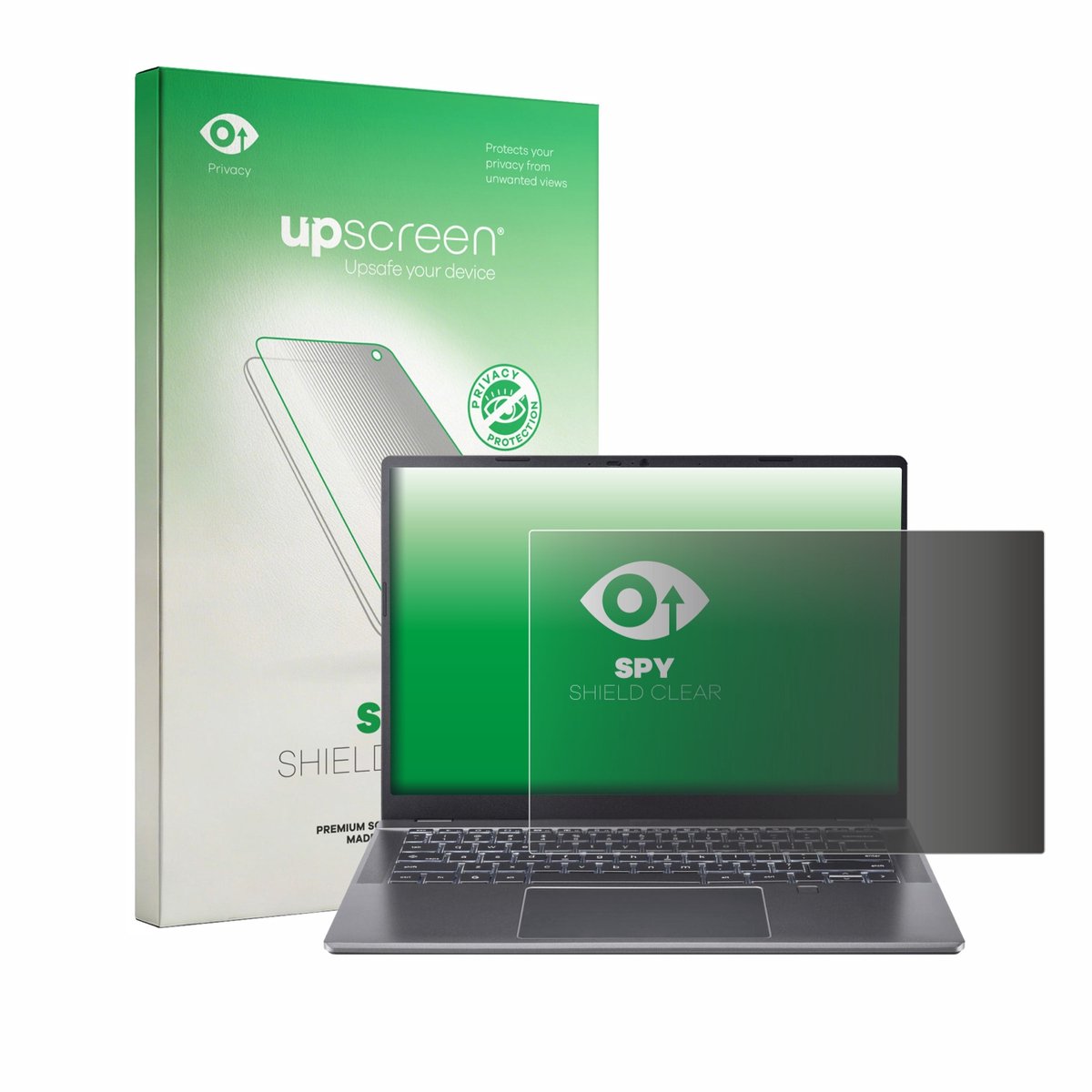 upscreen - privacy screenprotector voor Acer Chromebook Plus 514 - Folie Beschermfolie Blauwlichtfilter