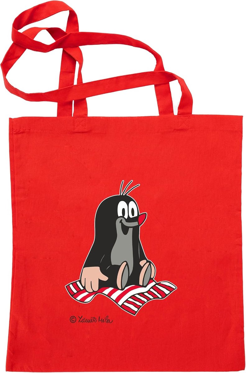 Katoenen Tas voor Boodschappen 42 x 38 cm - Origineel De Kleine Mol en Rode Tapijt - Voor Kinderen Unisex - ShopVlot