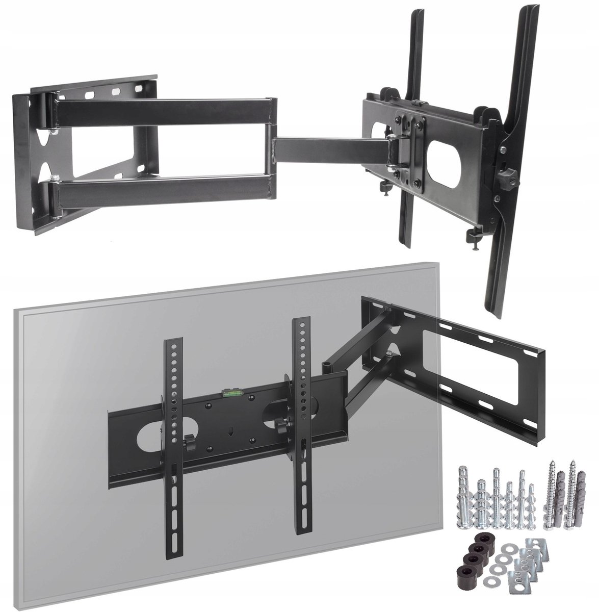 Verstelbare TV-muurbeugel 64cm uitschuifbaar, 32-64 inch, 90° draaibaar