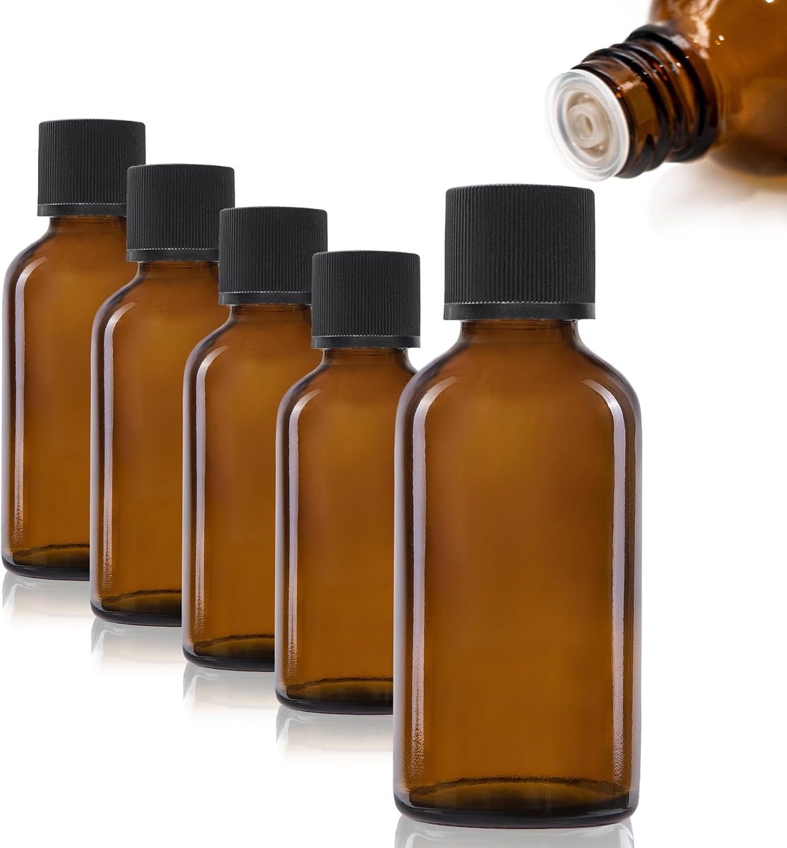 Glazen druppelflessen 5 x 30 ml - bruine apothekersflessen met druppelaar - nauwkeurige dosering - ShopVlot