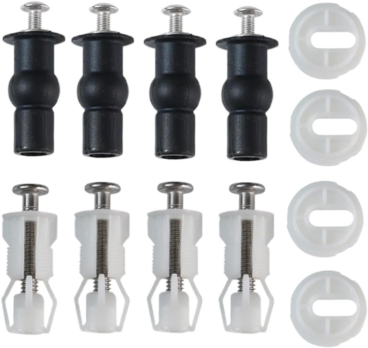 Toiletzitting bevestigingsset 8 stuks - rubber - universele montage - eenvoudig te installeren - ShopVlot