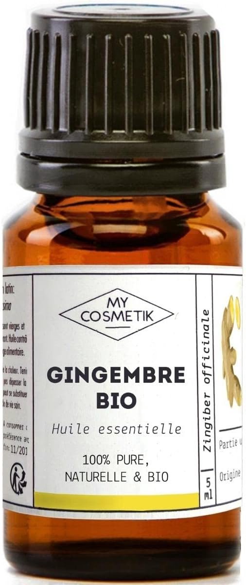 Essentiële olie gember 10ml - 100% puur en natuurlijk - ECOCERT gecertificeerd - Versterkt energie en vitaliteit - ShopVlot
