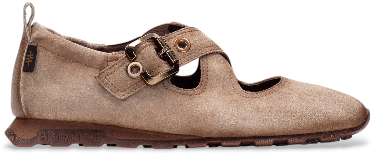 Hispanitas Taupe Zinnia leren sneakers