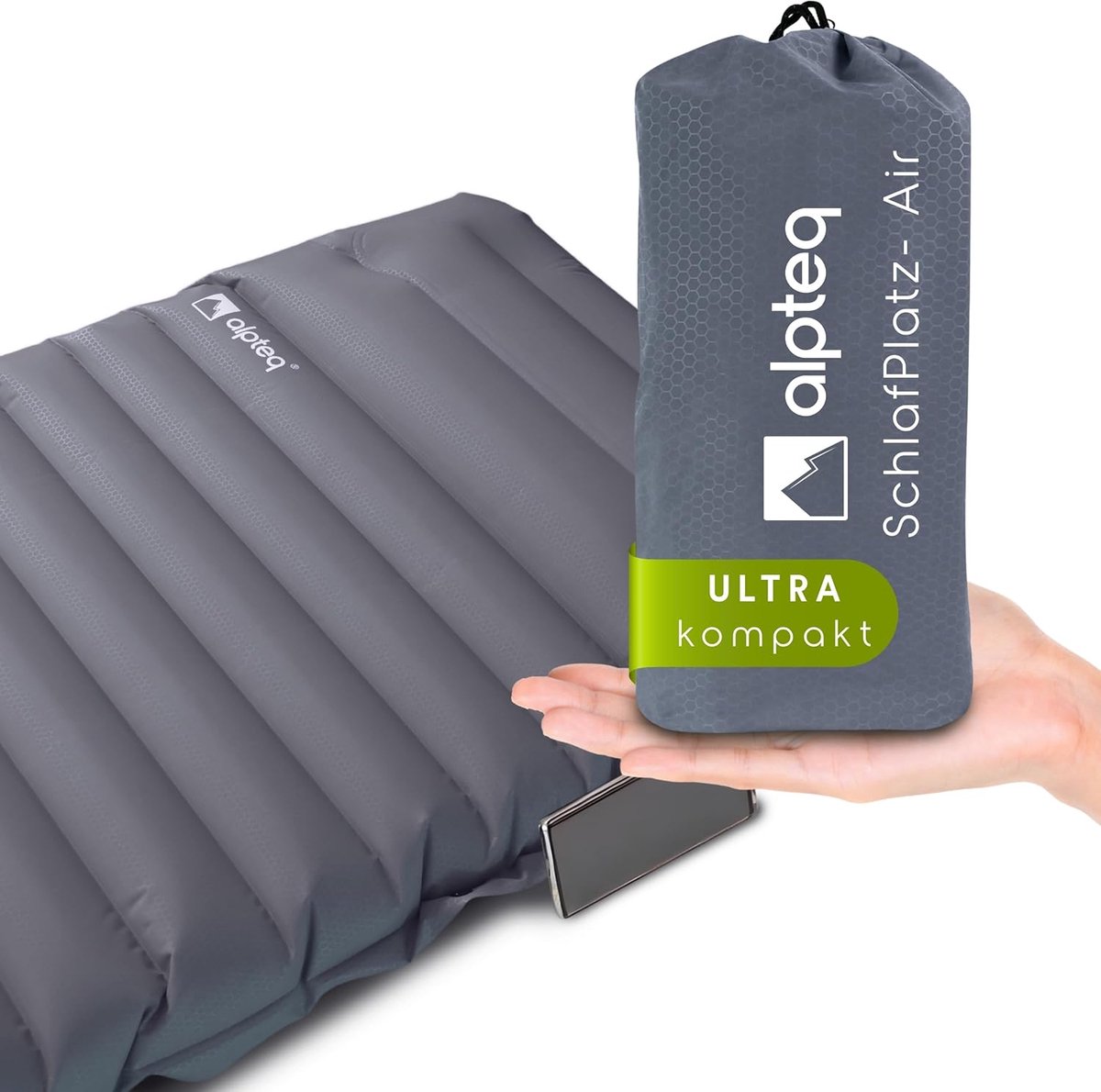 Luchtbed luchtmatras met voetpomp - ultralicht en isolerend - waterproof en comfortabel - ideaal voor kamperen - ShopVlot