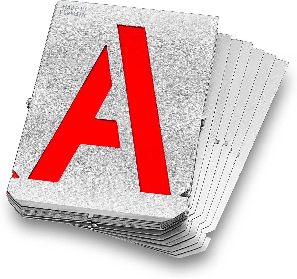 Gravurem letterset A-Z - letterhoogte 40 mm - zinkplaat 0.3 mm - duurzaam en flexibel - ShopVlot