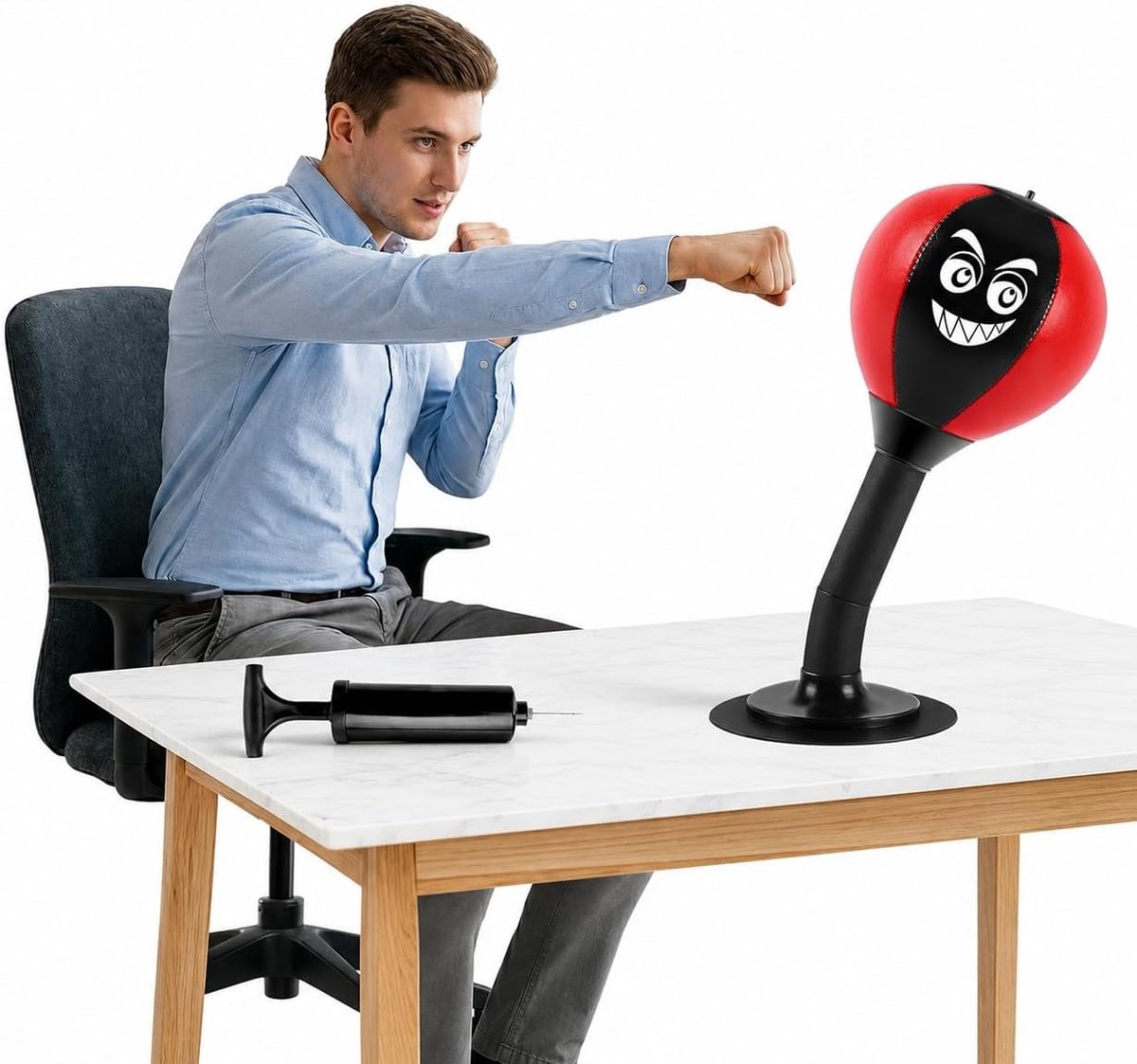 Tafelbokszak met zuignap - compact model - reflectietraining - perfect voor kantoor of thuis - ShopVlot