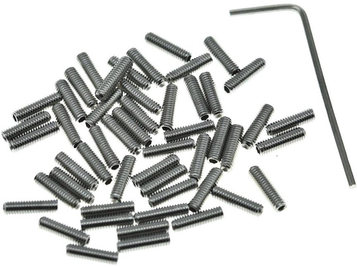 Guitar bridge saddle hoogte afstel schroeven - RVS - 100-pack voor FD Stratocaster/Telecaster - Perfecte pasvorm - ShopVlot