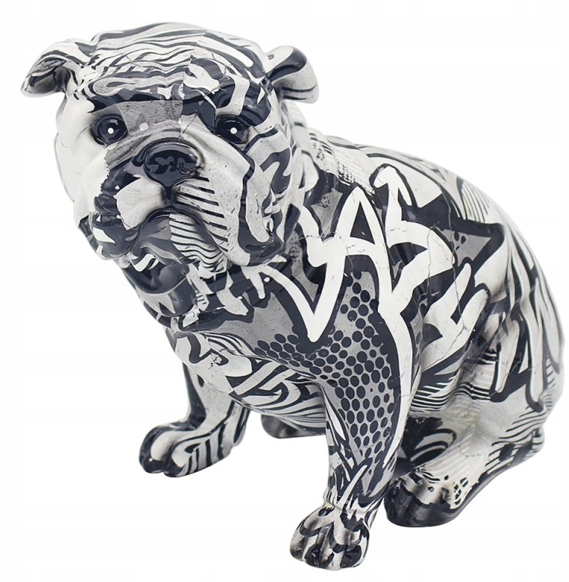 Modern Graffiti Bulldog Figuur - Decoratief Hondenbeeldje