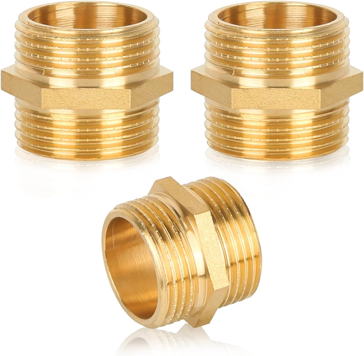 Double nipple 1 inch - messing - 32mm hexagon - betrouwbare aansluiting - ShopVlot