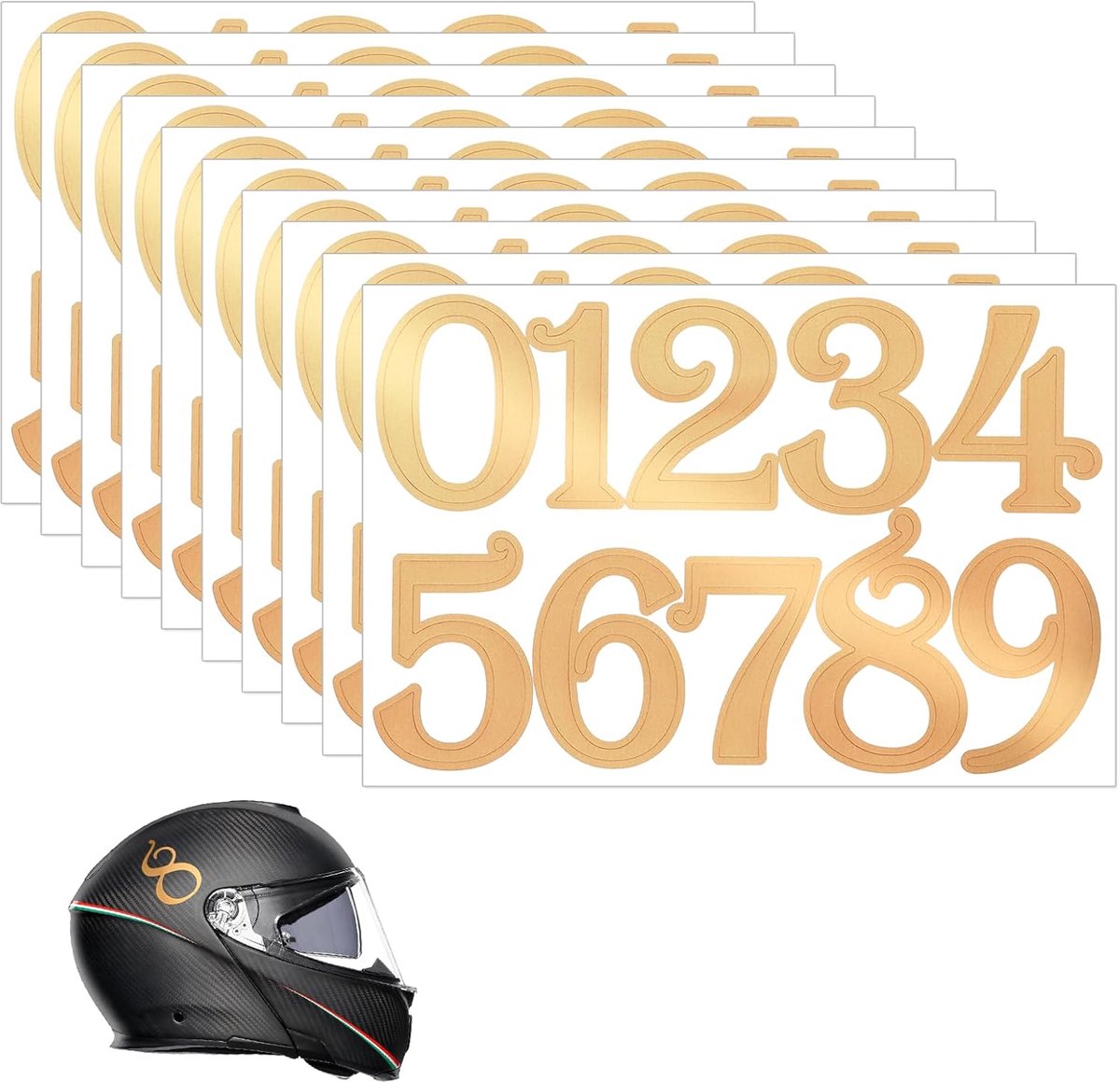 Nummerstickers 3.8cm Goud - Zelfklevend Vinyl - Waterdicht - Ideaal voor Postbus en Deuren - ShopVlot