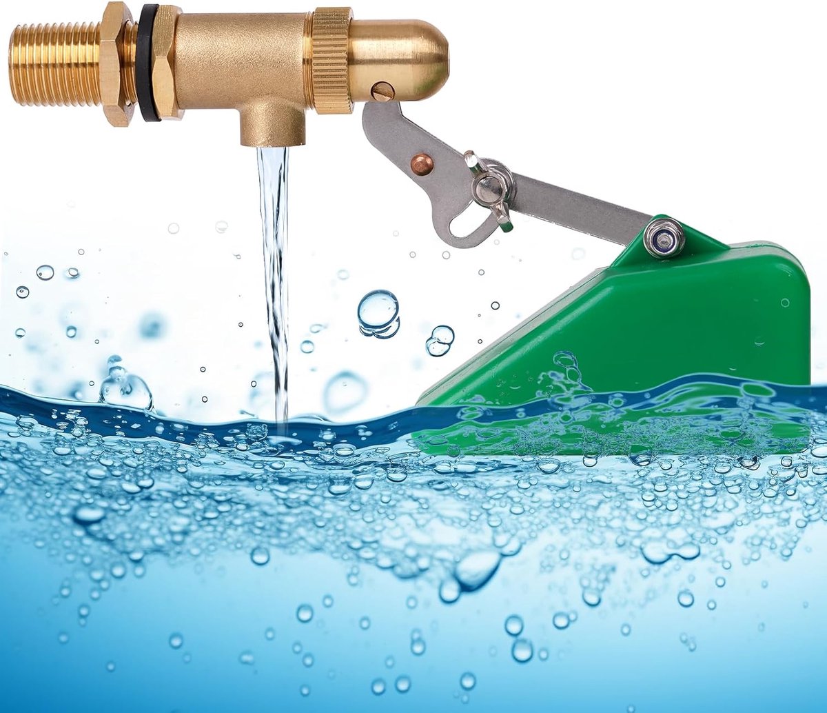 Kogelklep 1,2cm - Regelbare Messing Kogelklep - Plastic Float met Verstelbare Arm - Automatische Watertoevoer - ShopVlot